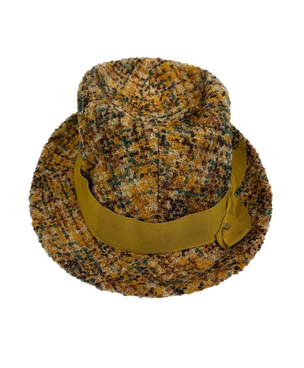 カシラ CA4LA ツイードハット マスタード AOK00777 帽子 レディース帽子 ハット ブラウン 101hat-184