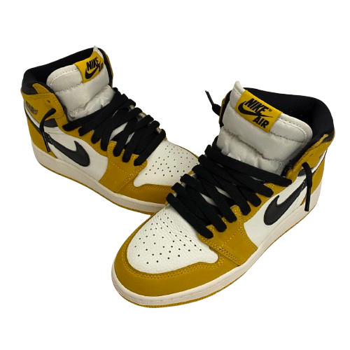ナイキ NIKE AIR JORDAN 1 RETRO HIGH OG GS FD1437-701 レディース靴 スニーカー イエロー 23.5cmサイズ 201-shoes1403