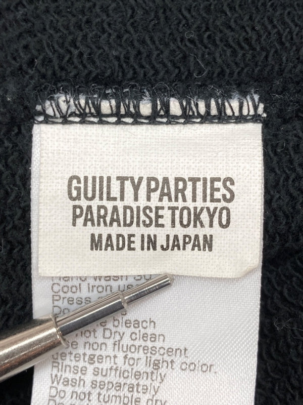 ワコマリア WACKO MARIA GUILTY PARTIES MIDDLE WEIGHT PULLOVER HOODED SWEAT SHIRT プルオーバー ロゴ フーディ パーカ プリント ブラック Lサイズ 104MT-2139