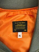 ア ベイシング エイプ A BATHING APE Busy Shark Loose Fit MA-1 Jacket ビジーシャークMA-1ブルゾン フライトジャケット 001HJI301001M XL ジャケット カーキ LLサイズ 101MT-4495