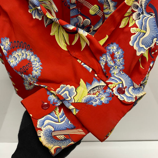 【曜日割引対象外】 サンサーフ SUN SURF アロハシャツ L/S RAYON ALOHA SHIRT SS20084 長袖シャツ レッド Mサイズ 201MT-4395 VB