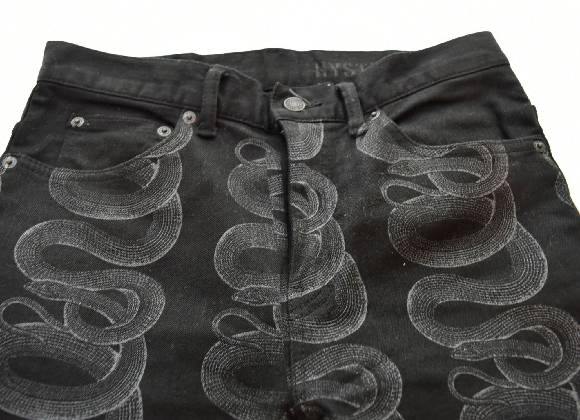 ヒステリックグラマー HYSTERIC GLAMOUR KINKY 22SS SNAKE LOOP スネークループ ストレッチ スキニー デニム パンツ  黒 01222AP03 ボトムスその他 ブラック 28 103MB-238 | 古着通販のドンドンサガール