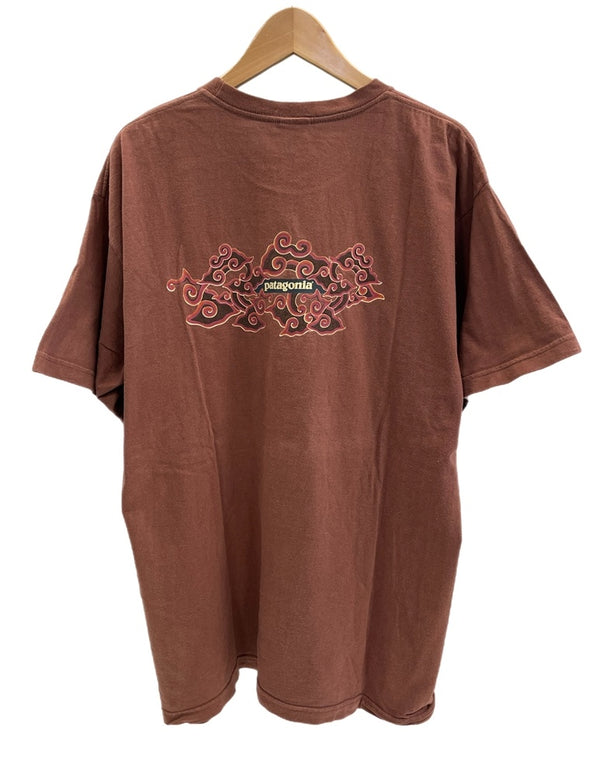 パタゴニア PATAGONIA 90s Vintage ヴィンテージ Beneficial T's  USA製 ロゴプリントTシャツ 茶 Tシャツ ブラウン Lサイズ 101MT-4735