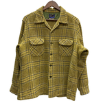【曜日割引対象外】 ペンドルトン PENDLETON 60's Wool Open Collar Shirt 開襟 チェック 長袖シャツ 黄色 XLサイズ 201MT-3720 VB