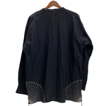 【曜日割引対象外】 キャピタル KAPITAL 風呂敷刺繍 刺し子 プルオーバー スモック シャツ 長袖カットソー ブラック Lサイズ 201MT-4303 VB