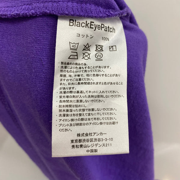 ブラックアイパッチ BlackEyePatch センターロゴ Tシャツ パープル Mサイズ 201MT-4509