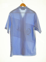 グッチ GUCCI Script Logo Oversized Bowling Shirt スクリプト ロゴ オーバーサイズ 半袖 ボーリング シャツ ボウリング 619033 ZAEN3 42 半袖シャツ ブルー 103MT-2292