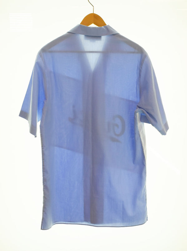 グッチ GUCCI Script Logo Oversized Bowling Shirt スクリプト ロゴ オーバーサイズ 半袖 ボーリング シャツ ボウリング 619033 ZAEN3 42 半袖シャツ ブルー 103MT-2292