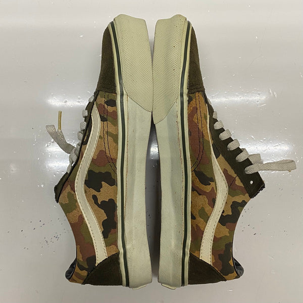 【曜日割引対象外】 ヴァンズ VANS 90's オールドスクール カモフラ 迷彩 USA製 メンズ靴 スニーカー カーキ 26cmサイズ 201-shoes1436 VB