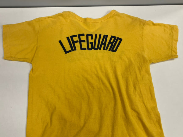 ラッセルアスレチック RUSSELL ATHLETIC 70's 70年代 金タグ後期 LIFEGUARD 染み込みプリント シングルステッチ VINTAGE ヴィンテージ MADE IN USA アメリカ製 Tシャツ イエロー Mサイズ 101MT-4648