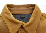 ザフラットヘッド THE FLAT HEAD DEERSKIN SHIRT ディアスキン シャツ レザーシャツ ジャケット 茶 36 ジャケット ブラウン 103MT-1514