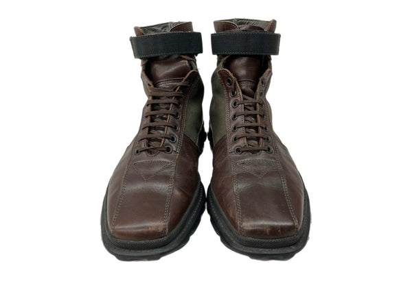 ミュウミュウ miu miu CALZATURE UOMO BOOTS レザー ブーツ バンダル レースアップ アーカイブ シューズ 茶 メンズ靴 ブーツ その他 ブラウン サイズ 7 1/2 104S-799