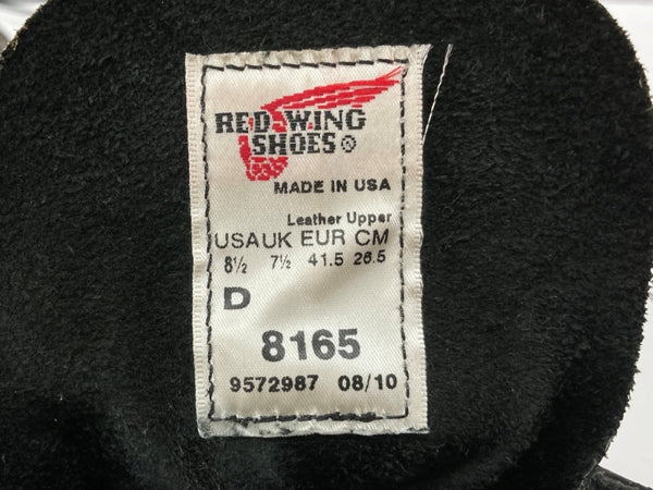 レッドウィング RED WING 6-inch CLASSIC ROUND TOE クラシック ラウンド スピードフック ワークブーツ アウトドア 8 1/2D 黒 8165 メンズ靴 ブーツ ワーク ブラック 26.5cm 104S-1071