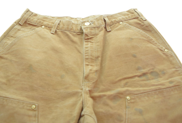 カーハート Carhartt DOUBLE FRONT WORK DUNGAREE ダブルニー ダック ペインターパンツ 34×30 茶 ボトムスその他 ブラウン 34 103MB-427