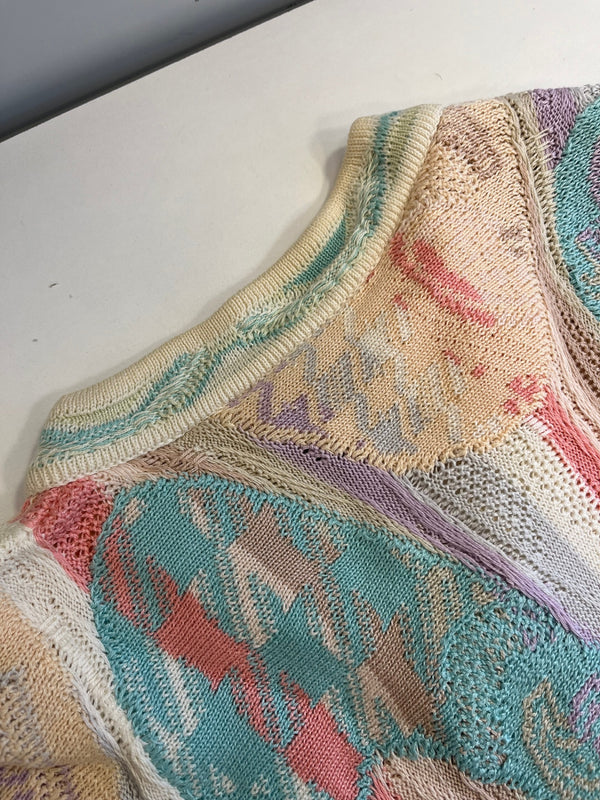 クージー COOGI AUSTRALIA パステル ニット カーデ 総柄 カーディガン マルチカラー Mサイズ 101LT-258