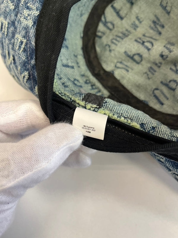 シュプリーム SUPREME 21SS Warp Jacquard Logos Denim Crusher ワープジャカードロゴ デニムクラッシャー バケットハット 帽子 メンズ帽子 ハット ブルー 101hat-183