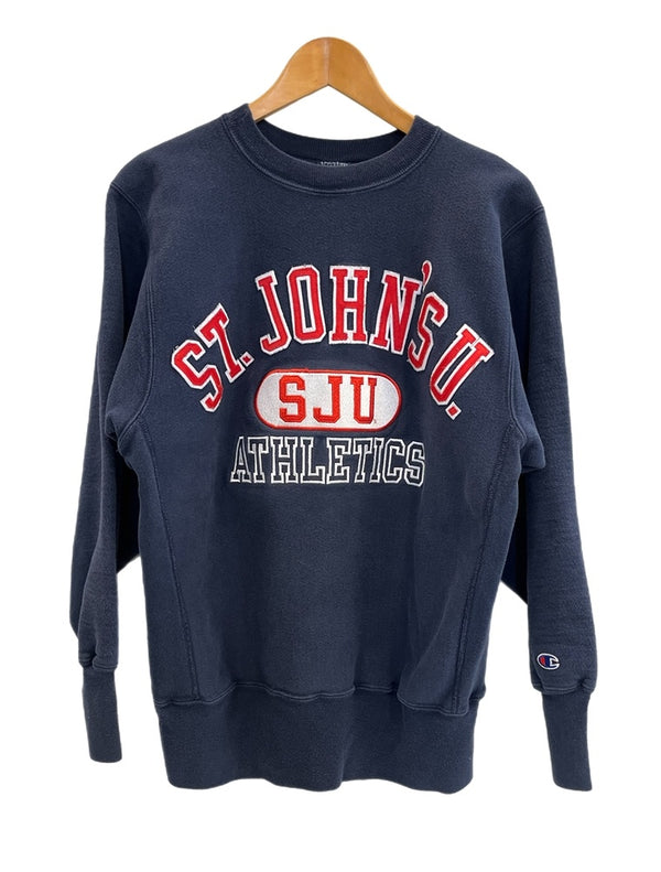 チャンピオン Champion 90s～ ヴィンテージ vintage 刺繍タグ リバースウィーブ REVERSE WEAVE カレッジロゴ USA製 アメリカ製 スウェット ネイビー Lサイズ 101MT-4475