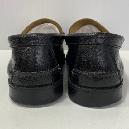 ケンフォードファインシューズ KENFORD MENS EMBOSSED LOAFERS BLACK WHITE PAISLEY メンズ靴 ローファー ブラック 27cmサイズ 201-shoes1279