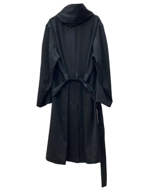 ヨウジヤマモト Yohji Yamamoto REGULATION WOOL GABARDINE COAT ウール ギャバジン コート フーディ ロング ジャケット 黒 HR-C01-140 サイズ 3 ジャケット 無地 ブラック 104MT-1704