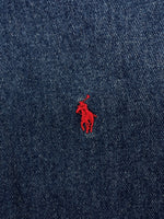 ラルフローレン RalphLauren POLO COUNTRY 90s BUTTONDOWN DENIM SHIRT ボタンダウン デニム シャツ 長袖 インディゴ 青 長袖シャツ ロゴ ブルー Sサイズ 104MT-2263