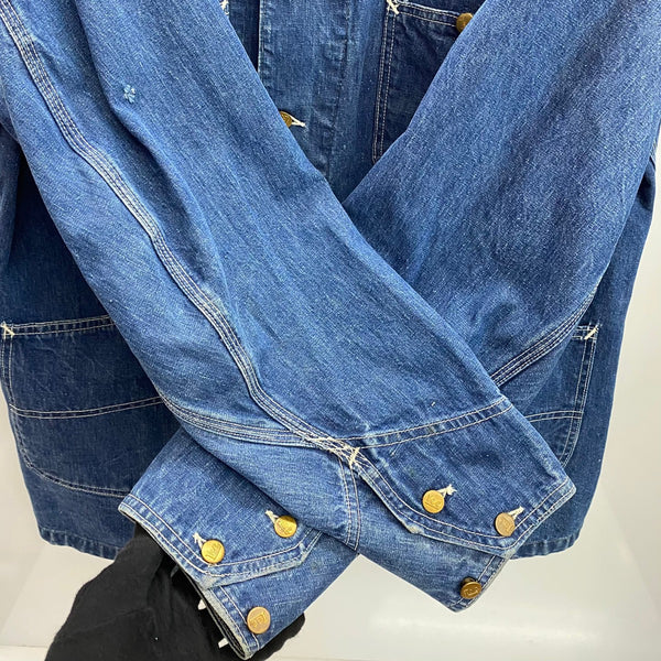 【曜日割引対象外】 リー Lee 50's 91-J デニム カバーオール ジャケット ブルー 48サイズ 201MT-4767 VB