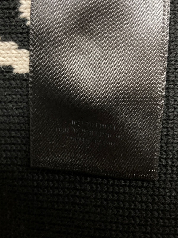 バレンシアガ BALENCIAGA LOGO SWEATER ロゴ セーター クルーネック スラッシュロゴ オーバーサイズ ニット 長袖 厚手 白 セーター 総柄 ホワイト XSサイズ 104MT-2294