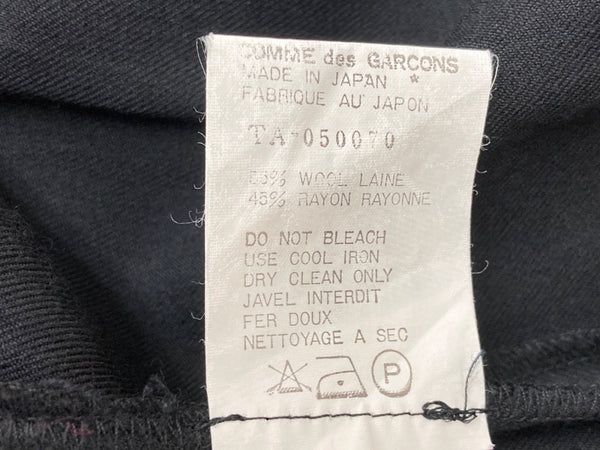 コムデギャルソン COMME des GARCONS トリコ tricot ノースリーブ スリーブレス ウエストギャザー 切替 サイドポケット ロング丈 マキシ丈 WOOL ウール 毛 レーヨン 日本製 BLACK 黒 TA-050070 ワンピース 無地 ブラック 104LT-213