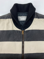 ロードランナー ROAD RUNNER KOBE PRISONER VEST プリズナー ベスト 囚人ベスト ダック ジップアップ ライダース 紺 ベスト ボーダー ネイビー Mサイズ 104MT-2003