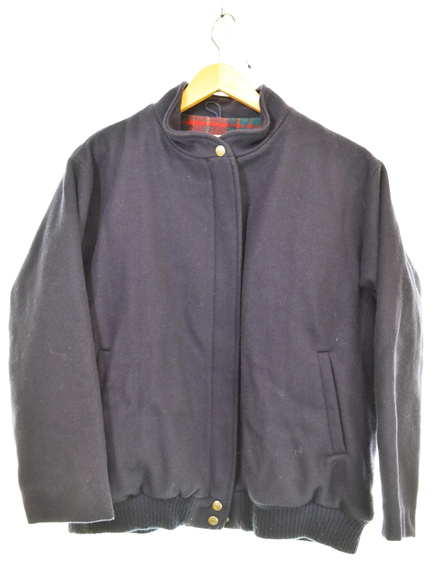 エルエルビーン L.L.Bean 前立て ウールジャケット 裏地タータン