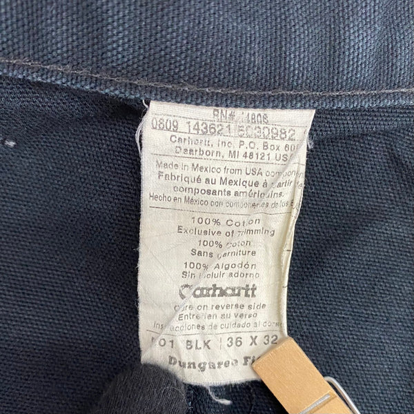 【曜日割引対象外】 カーハート Carhartt 00's ダブルニー ワークパンツ ダック カーゴパンツ ブラック 36×32サイズ 201MB-1191 VB