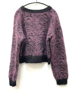 サヤカディヴィス SAYAKADAVIS Tiger pattern short knit セーター パープル 601LT-20