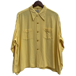 【曜日割引対象外】 ヴィンテージ vintage 50's MARK TWAIN レーヨンギャバ オープンカラーシャツ 長袖シャツ イエロー XLサイズ 201MT-4723 VB