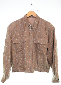 クリームソーダ CREAM SODA 80's 90's カスリ柄 ギャバジャン  ジャケット ブラウン 103MT-3286