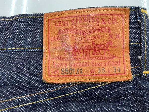 リーバイス Levi's S501XX 大戦モデル LVC ヴィンテージクロージング 復刻 赤耳 日本製 月桂樹ボタン 濃紺 無地 44501-0088 デニム ネイビー W38 L34 104MB-361
