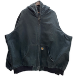 【曜日割引対象外】 カーハート Carhartt USA製 アクティブジャケット ダック ジャケット ブラック 4XLサイズ 201MT-4606 VB