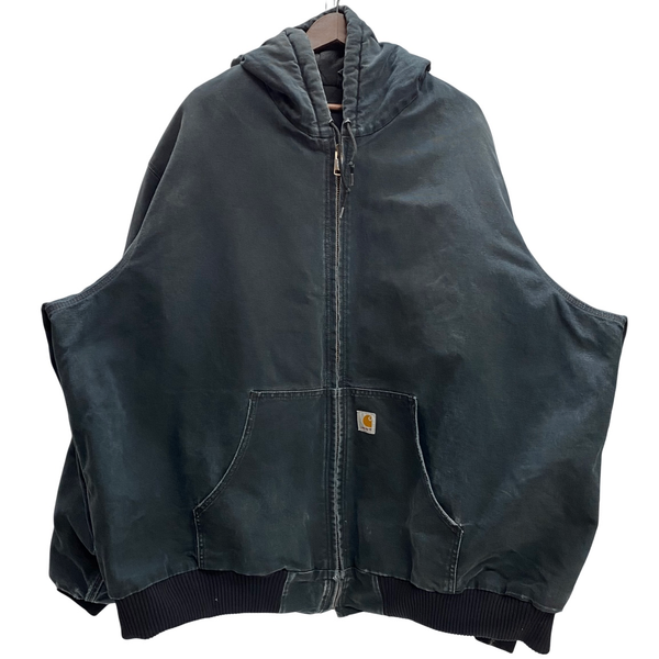 【曜日割引対象外】 カーハート Carhartt USA製 アクティブジャケット ダック ジャケット ブラック 4XLサイズ 201MT-4606 VB