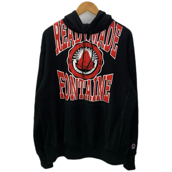 レディメイド READY MADES ロゴプリント ロングスリーブ フーディー パーカ ブラック Sサイズ 201MT-4462