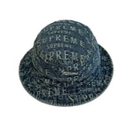 シュプリーム SUPREME 21SS Warp Jacquard Logos Denim Crusher ワープジャカードロゴ デニムクラッシャー バケットハット 帽子 メンズ帽子 ハット ブルー 101hat-183
