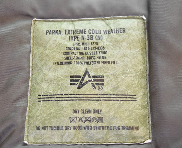 アルファインダストリーズ ALPHA INDUSTRIES N-3B FLIGHT JACKET フライト ジャケット 1615-573-8335 ジャケット グリーン LLサイズ 103MT-3316