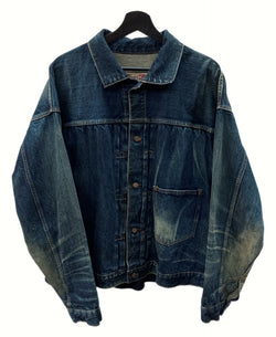 セントマイケル SAINT MICHAEL BerBerJin 24SS DENIM JACKET FIRST デニムジャケット ファースト ヴィンテージ加工 BLUE 青 SM-YS8-0000-C72 XL ジャケット 無地 ブルー 104MT-750