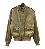 ダブルアールエル RRL 90s 90年代 三ツ星タグ A-2 TYPE フライトジャケット ブルゾン アウター ジャケット 無地 ベージュ Sサイズ 104MT-1996