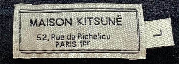 メゾンキツネ MAISON KITSUNE ビッグパステルフォックスヘッドロゴTシャツ EM00153KJ0010 Tシャツ 刺繍 ブラック Lサイズ 201MT-2263