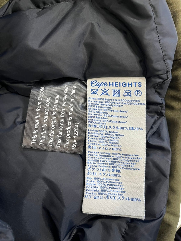 ケープハイツ Cape HEIGHTS ダウンコート ダウンジャケット フード ファー ジャケット カーキ SSサイズ XS 101LT-205