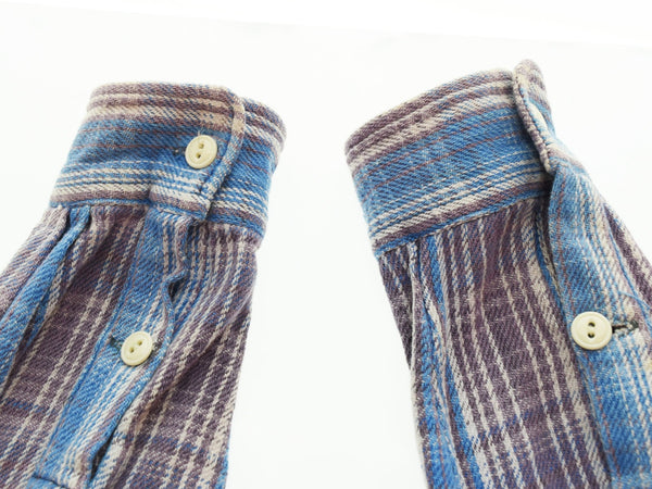 ダブルアールエル RRL 90's 90年代 三ツ星タグ ヘビーネルシャツ 青 長袖シャツ ブルー Mサイズ 103MT-2288