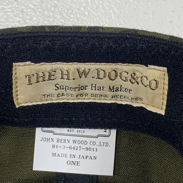 【中古】ザ エイチダブリュードッグアンドコー THE H.W.DOG&CO. MILITARY TRUCKER CAP レオパード柄 D-00900 帽子 メンズ帽子 キャップ グリーン フリーサイズ 201goods-656