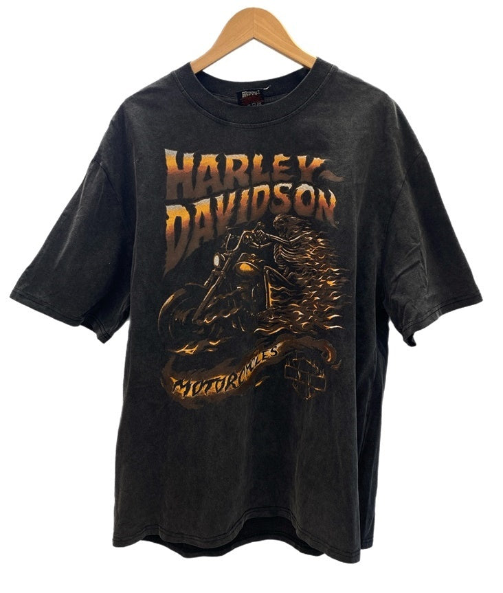 ハーレーダビッドソン Harley-Davidson US古着 半袖 バイク スカル プリントTシャツ 黒 Tシャツ ブラック Lサイズ  101MT-2988 | 古着通販のドンドンサガール