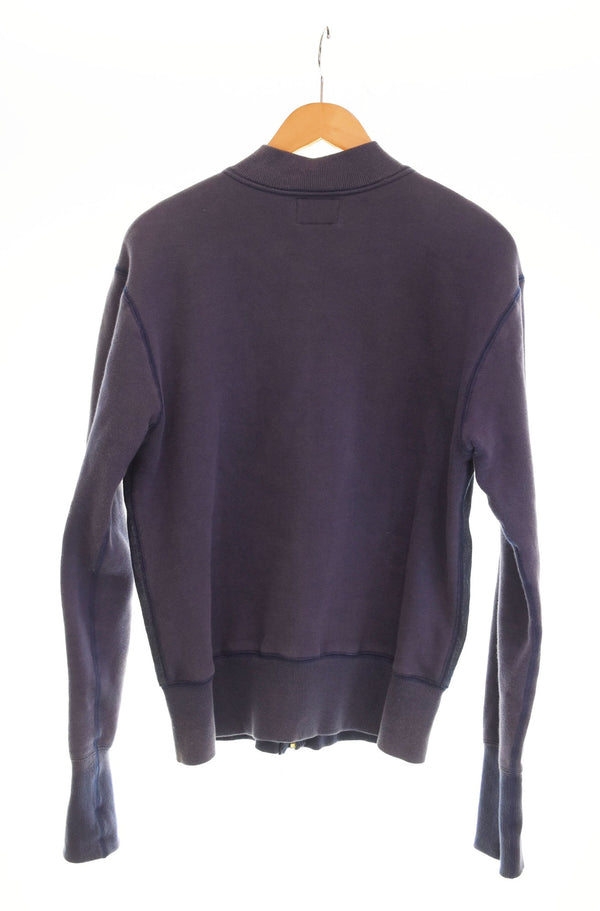 エヴィス EVISU ペイント スウェット デニム ジップアップ トレーナー茄子紺 38 ジャケット ブルー 103MT-2456