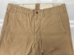 ダブルアールエル RRL OFFICER CHINO オフィサーズ チノ ボタンフライ フィールドチノ Ralph Lauren 薄茶 無地 チノパン ベージュ サイズ 33/32 104MB-381