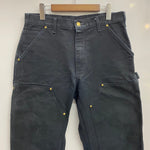 【曜日割引対象外】 カーハート Carhartt  ダブルニー ペインターパンツ USA製 W33 カーゴパンツ ブラック 201MB-1143 VB
