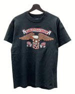 ヴィンテージ vintage 70s 80s Harley Davidson ハーレー ダビッドソン S/S TEE 半袖 Tシャツ Hanes モーターサイクル 両面プリント 黒 L 42-44 Tシャツ プリント ブラック 104MT-1190